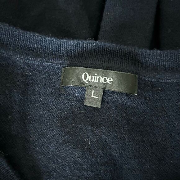 Quince Women’s Australian Merino Wool V-Neck Sweater Navy Size Large - Picture 3 of 4